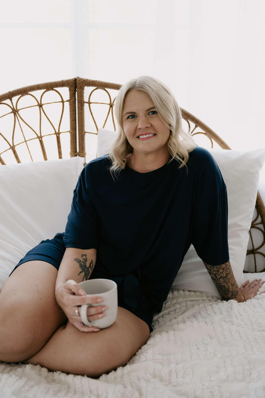 Lazee Luxe Top - Navy