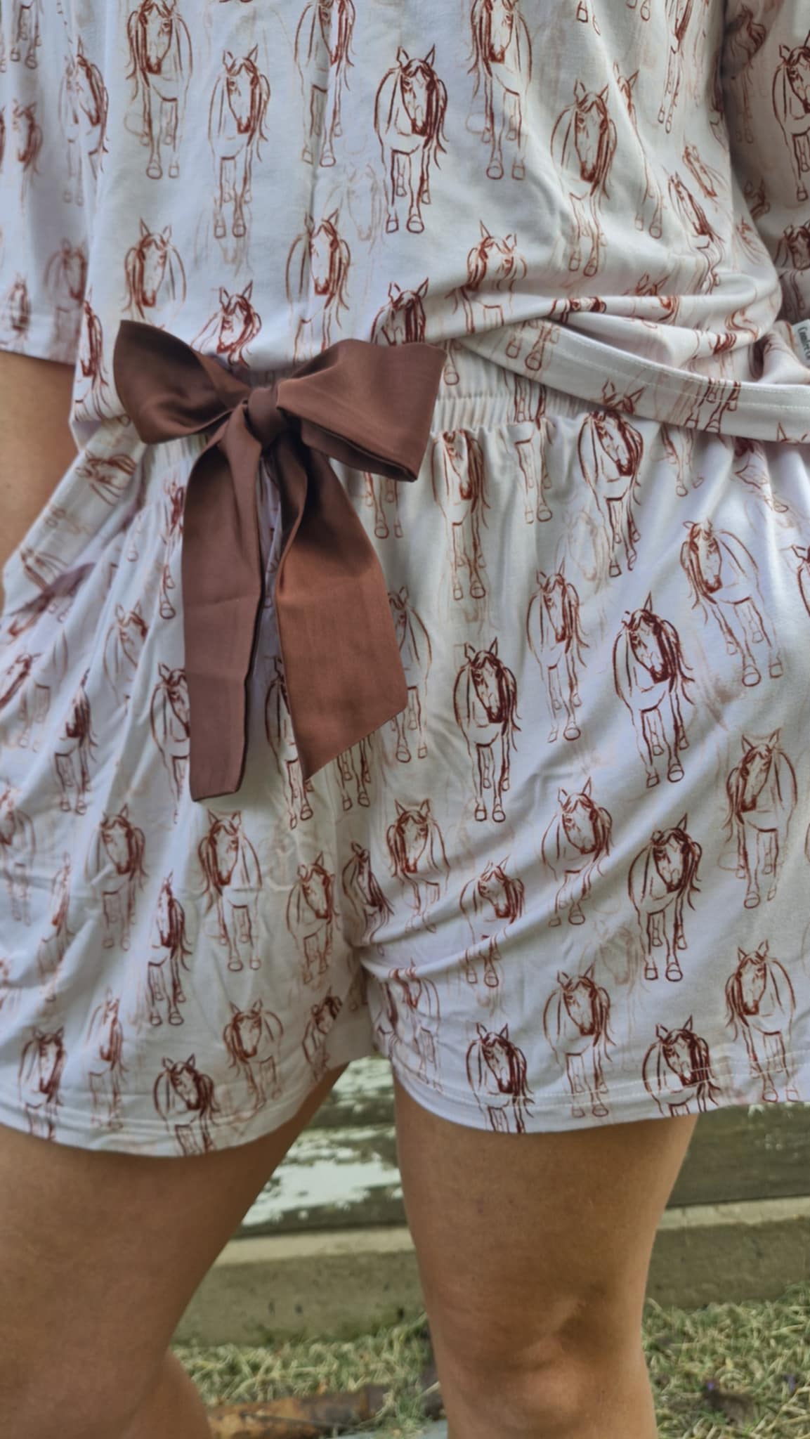 Lazee Luxe Bottom - Women's Pyjama Shorts in Horsing Around Print