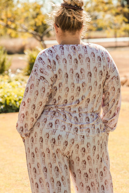 Lazee Luxe Long Bottom - Women's Pyjama Pants in Horsing Around