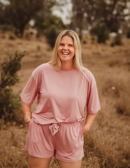 Lazee Luxe Top - Women's Pyjama Top in Dusty Pink