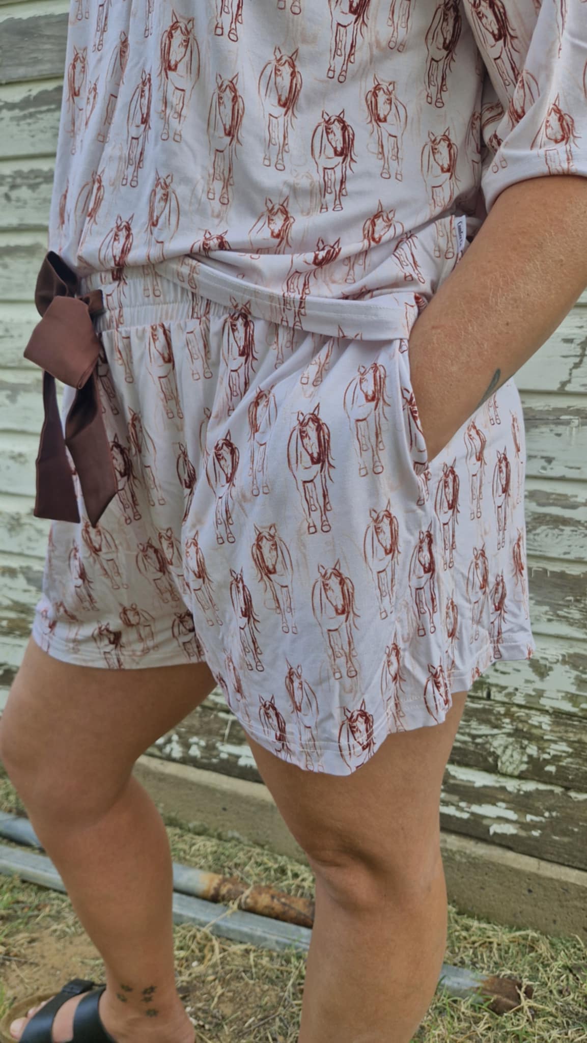 Lazee Luxe Bottom - Women's Pyjama Shorts in Horsing Around Print