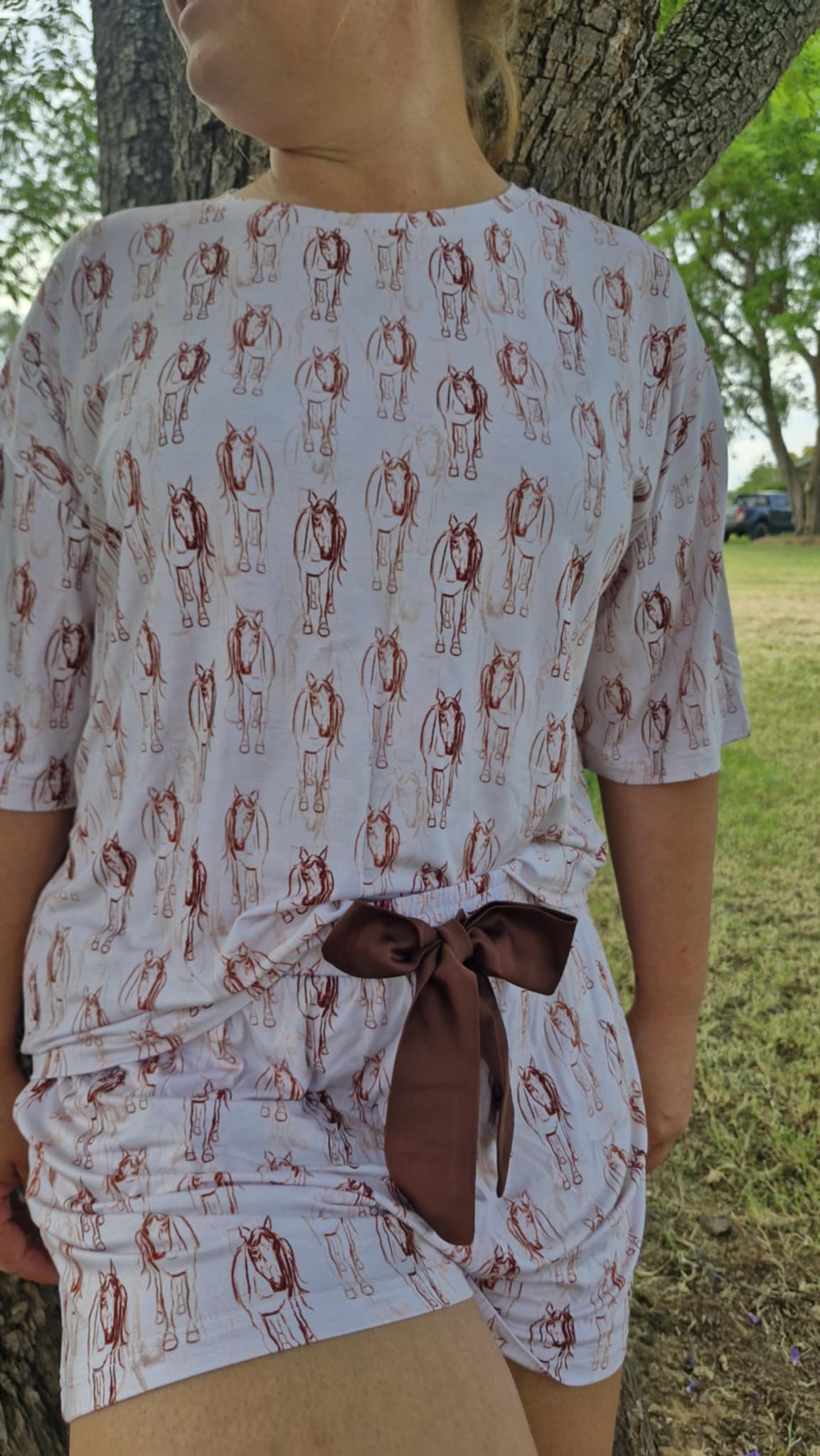 Lazee Luxe Top - Women's Pyjama Top in Horsing Around Print