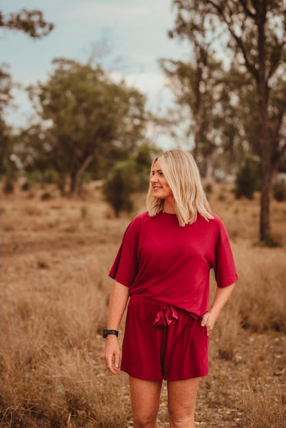 GEN I - Lazee Luxe Top - Women's Pyjama Top in Wine