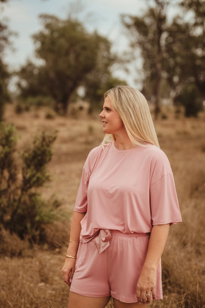 Lazee Luxe Top - Women's Pyjama Top in Dusty Pink