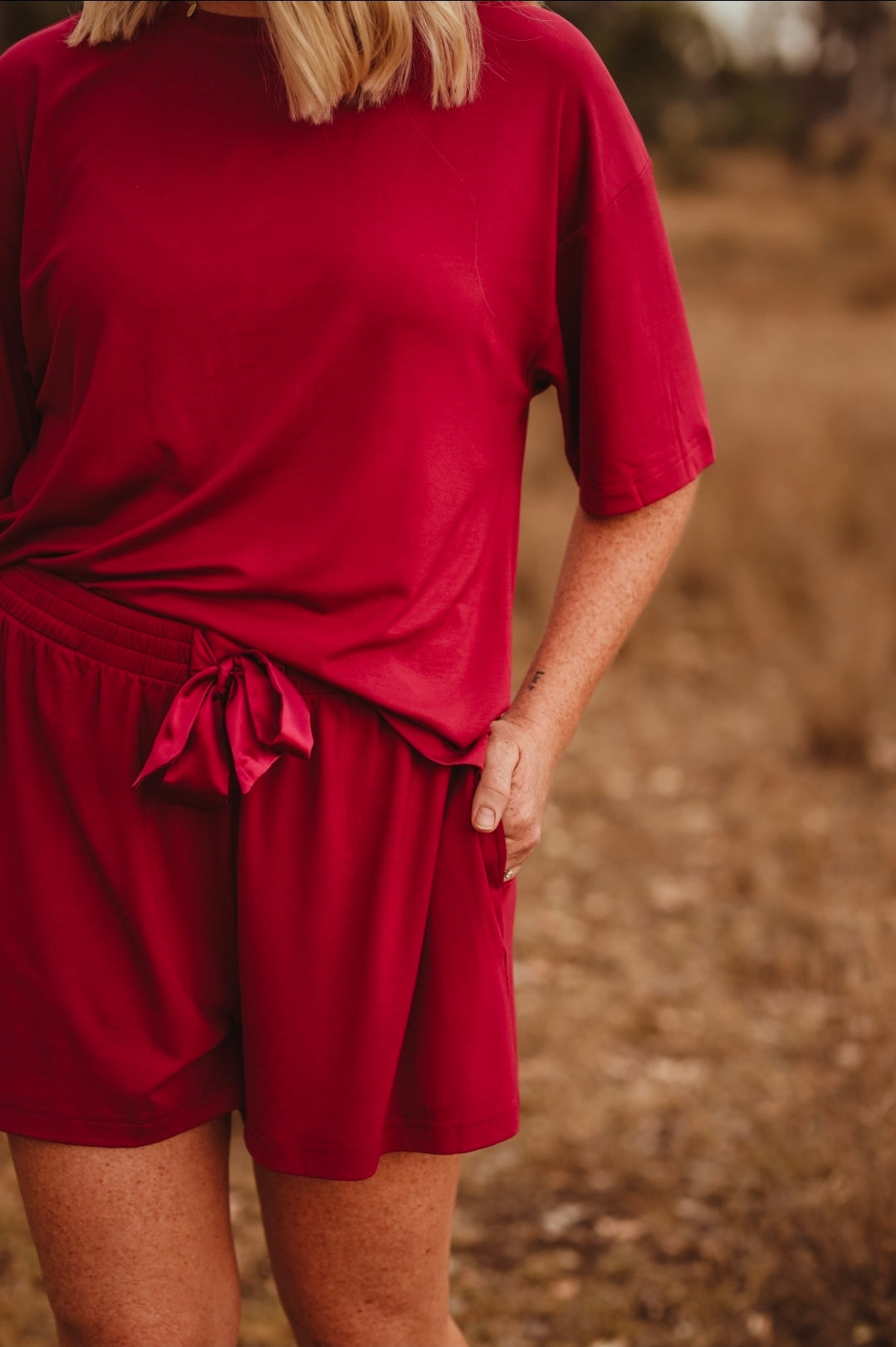 GEN I - Lazee Luxe Bottom - Women's Pyjama Shorts in Wine