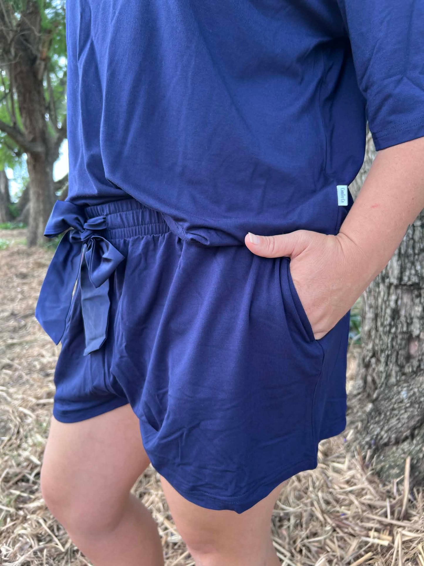 Lazee Luxe Bottom - Women's Pyjama Shorts in Navy