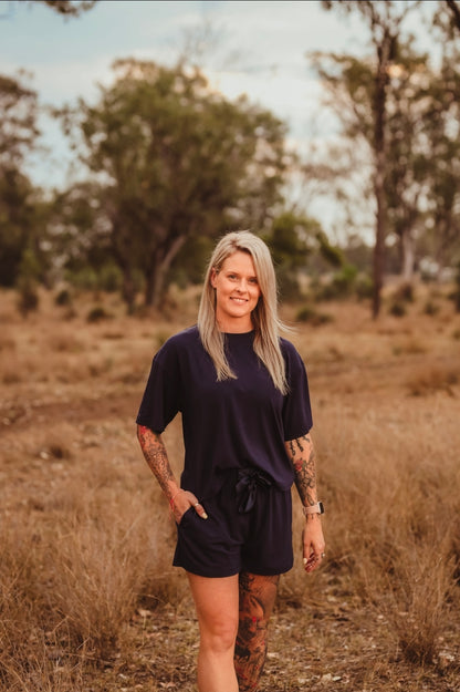GEN I - Lazee Luxe Top - Women's Pyjama Top in Navy